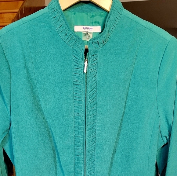 TANJAY Petite Turquoise Vintage Vest Size 14P - Picture 4 of 4